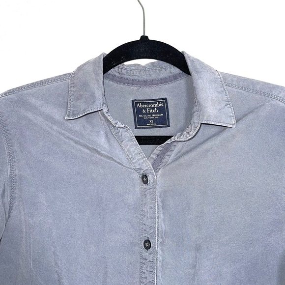 Abercrombie & Fitch Blue Gray Button Down Utility Shirt Xsmall Women’s - Picture 2 of 10